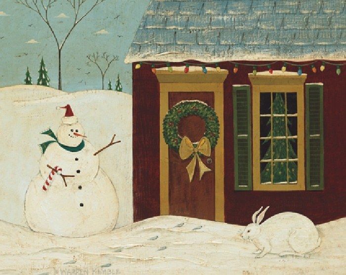 Warren Kimble House with Snowman